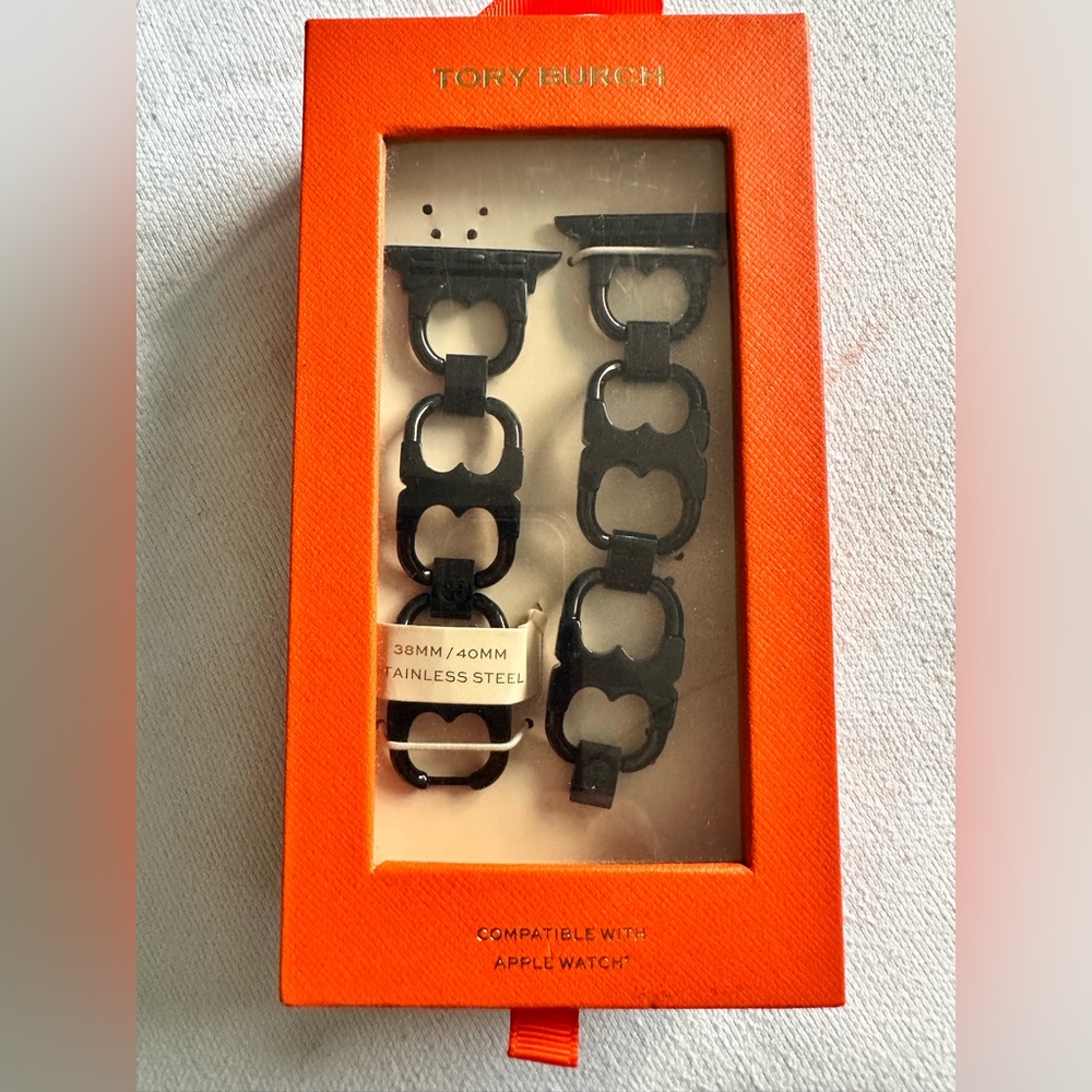 Authentic Tory Burch Black Adjustable Apple Watch Band